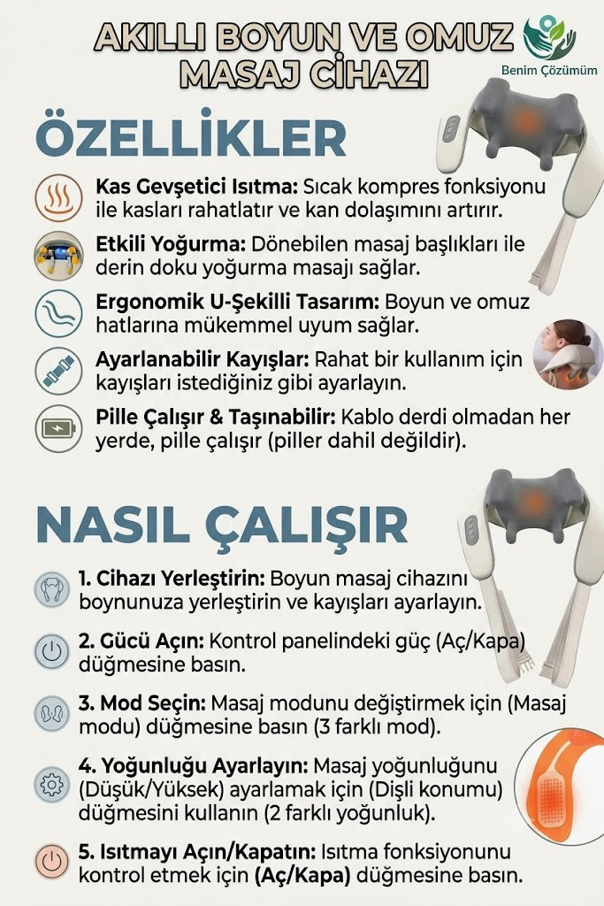Şarjlı Ovmalı Isıtmalı Masaj Aleti